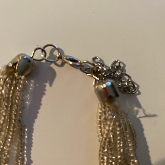 Turquoise, gold, silver beaded necklace. - Picture 4 of 5